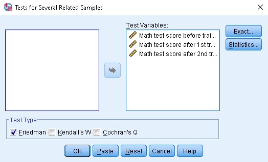 friedman test in spss