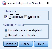 kruskal wallis test in spss