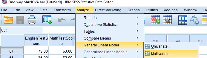 One-way MANOVA 1 One-Way MANOVA in SPSS
