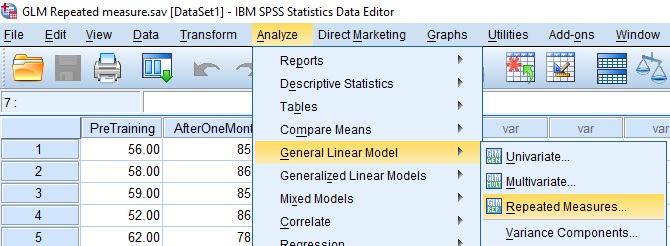 GLM repeated measures
